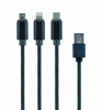 Slika - Gembird CC-USB2-AM31-1M USB 3-v-1 polnilni kabel 1m črn