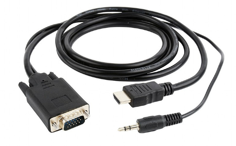 Slika - Gembird A-HDMI-VGA-03-6 HDMI na VGA in avdio adapterski kabel 1,8 m črn