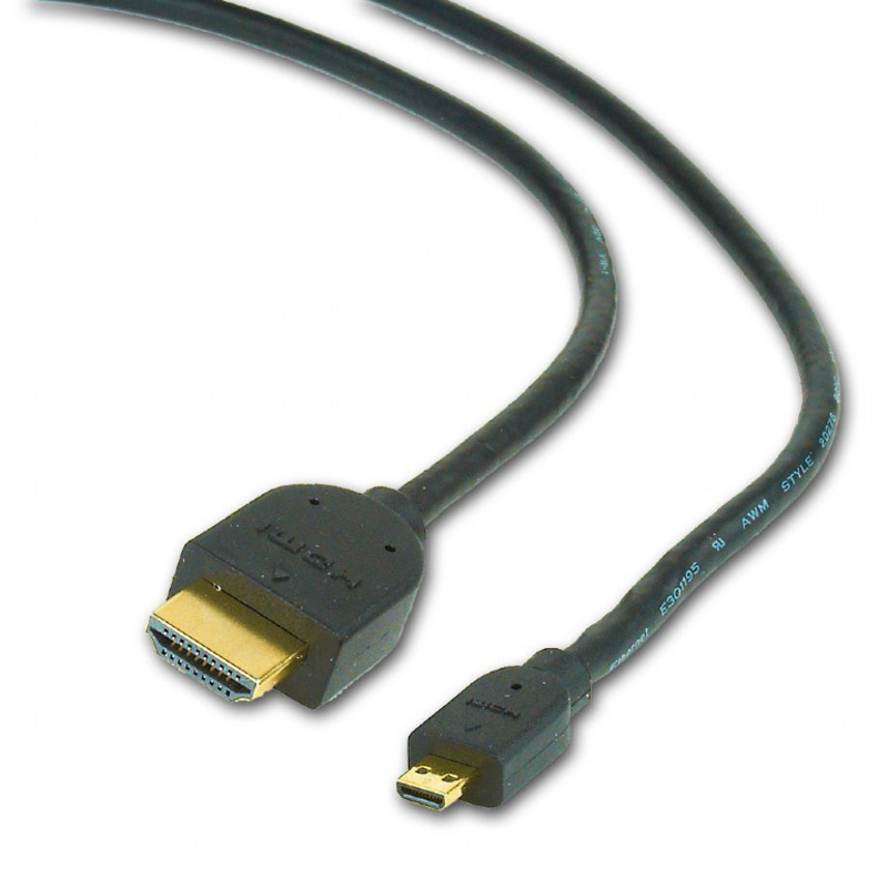 Slika - Gembird CC-HDMID-6 kabel microHDMI na HDMI 2.0 1,8 m črn