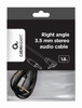 Slika - Gembird CCAP-444L-6 pravokotni 3,5 mm stereo audio kabel 1,8 m črn