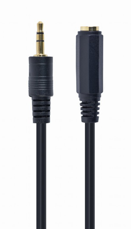 Slika - Gembird CCA-421S-5M audio kabel JACK 3.5mm M/JACK 3.5mm F 5m črn podaljšek
