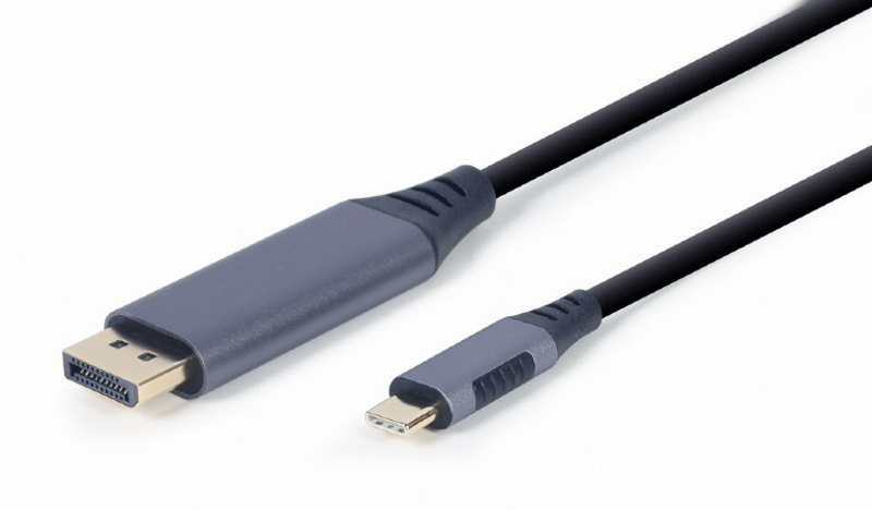 Slika - Gembird CC-USB3C-DPF-01-6 USB Type-C na DisplayPort adapterski kabel 1,8 m siva