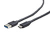 Slika - USB kabel[USB 3.0] - Gembird USB A (M) - USB C (M) kabel, 3 m, črna (CCP-USB3-AMCM-10)