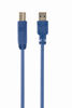 Slika - USB kabel[USB 3.0] - Gembird USB A (M) - USB B (M) kabel, 3 m, Modra (CCP-USB3-AMBM-10)