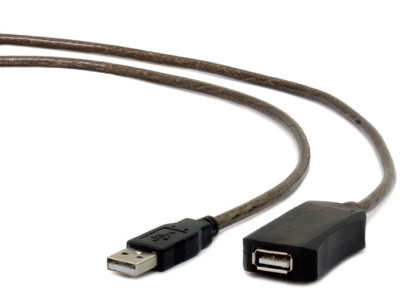 Gembird UAE-01-10M USB 2.0 aktivni podaljšek 10m črn