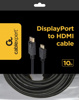 Slika - Gembird CC-DP-HDMI-10M Displayport 1.1 M - HDMI 2.0 M 10m črn, kabel