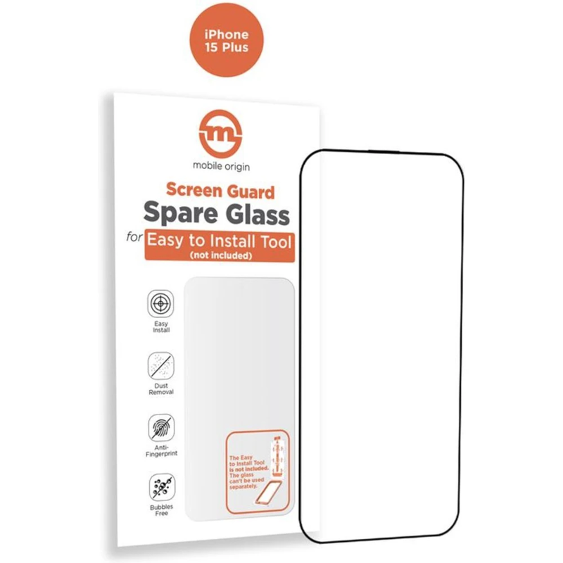 Slika - Mobile Origin Orange Screen Guard nadomestno 2.5D zaščitno steklo iPhone 15 Plus