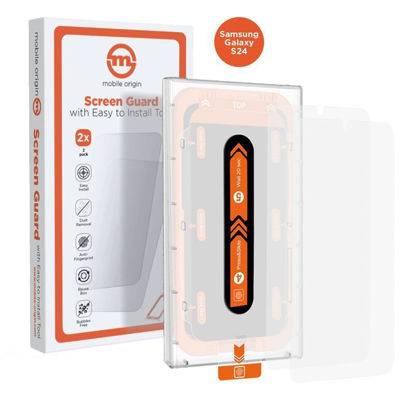 Mobile Origin Orange Screen Guard Samsung Galaxy S24 z enostavnim nanašanjem 2x zaščitna stekla
