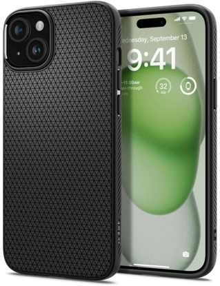 Spigen Liquid Air ovitek za telefon iPhone 15 Plus matte black