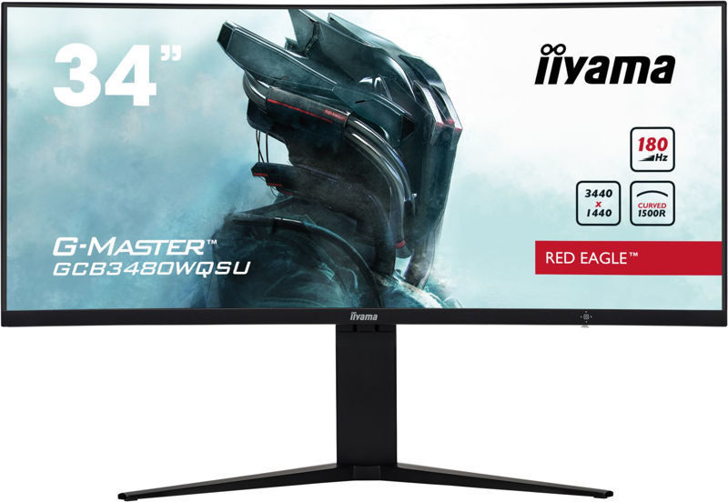 Slika - iiyama G-Master Red Eagle ukrivljen gaming monitor GCB3480WQSU-B1 34" črn, 3440 x 1440, 0,4 ms, 180 Hz, FreeSync, HDMI, Display Port, nastavljiva višina