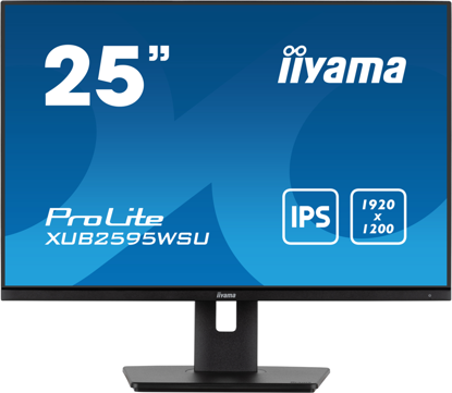 iiyama ProLite monitor XUB2595WSU-B5, 25", IPS, nastavljiva višina in vrtljiva funkcija, 1920 x 1200, HDMI, DisplayPort, USB Hub, FreeSync