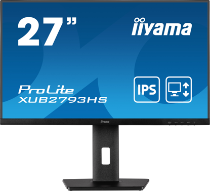 Monitor iiyama ProLite XUB2793HS-B6 27", črn, nastavljiv po višini, plošča IPS, 3-stranska oblika brez robov, HDMI, DisplayPort