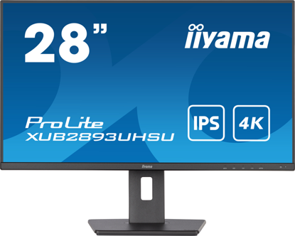iiyama ProLite XUB2893UHSU-B5, 28" plošča IPS, ločljivost 4K, 3-stranska zasnova brez robov, stojalo, nastavljivo po višini, brez utripanja in zmanjšanje modre svetlobe