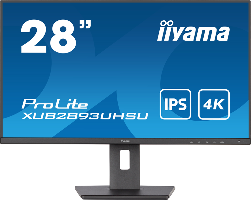 Slika - iiyama ProLite XUB2893UHSU-B5, 28" plošča IPS, ločljivost 4K, 3-stranska zasnova brez robov, stojalo, nastavljivo po višini, brez utripanja in zmanjšanje modre svetlobe