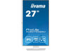 Slika - iiyama ProLite monitor XUB2792QSU-W6 27" IPS, 2560x1440, FreeSync, 3-stranski brez robov, bela, HDMI, Display Port, USB Hub, nastavljiva višina, 100 Hz