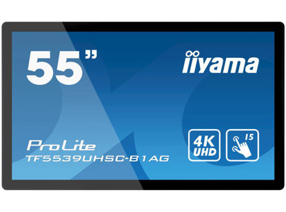 iiyama Prolite monitor TF5539UHSC-B1AG 55" črn, IPS, proti bleščanju, 4K, projektiven kapacitivni 15pt na dotik, 24/7, ležeče/pokončno/s licem navzgor, odprt okvir