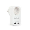 Slika - Gembird EG-ACU2-01-W stenski električen razdelilec bel 1x 240V 2 x usb A