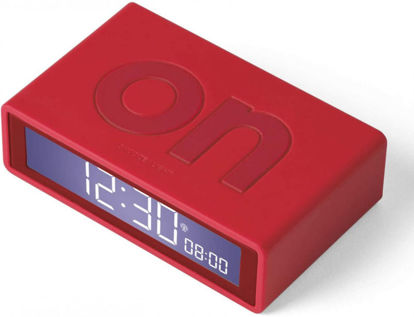 Lexon Flip+ LCD digitalna gumijasta budilka rdeča