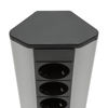 Slika - Delight 20484  4 x 250V, 16A, 2 x USB 1,5m mrežni razdelilnik 4DIN 1,5 m aluminij črn