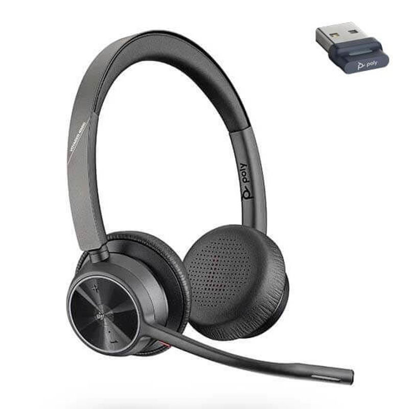 Slika - Brezžične Bluetooth slušalke z mikrofonom Poly Plantronics Voyager 4320 MS UC črne (218475-02) 77Y98AA