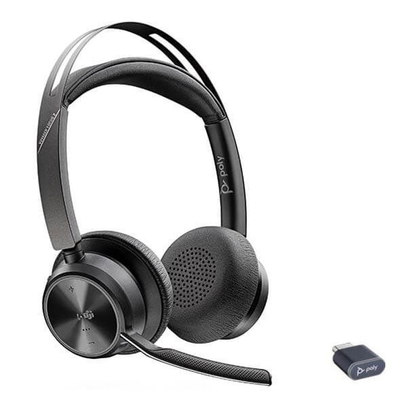 Slika - Brezžične Bluetooth slušalke Poly Plantronics Voyager Focus 2 UC USB-C črne (214432-01) 77Y88AA