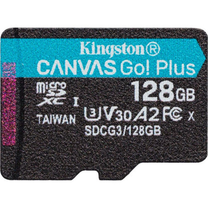 Kingston Canvas Go! Plus, 128GB, micro SDXC SDCG3/128GBSP, UHS-I U3 A2, V30, SD kartica