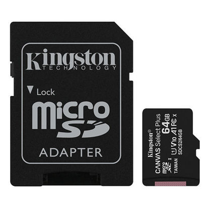 Kingston Canvas Select Plus, 64GB, micro SDXC, SDCS2/64GB, UHS-I U1 (Class 10) A1+ adapted, SD kartica
