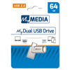 Slika - MyMedia MyDual 64GB (69267) USB 2.0 USB A / USB C srebrn s pokrovom USB ključ