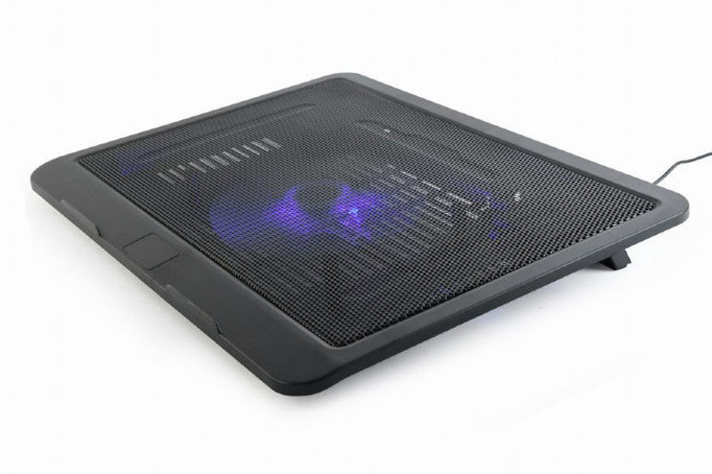 Slika - Gembird NBS-1F15-04 hladilno stojalo za prenosnik USB, do 15", modra LED ventilator črno
