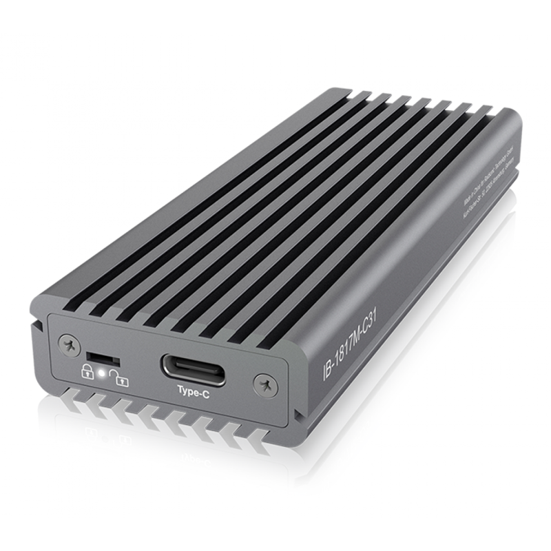 Slika - Zunanje aluminijasto ohišje tipa C Raidsonic IcyBox IB-1817M-C31 za M.2 NVMe SSD sivo