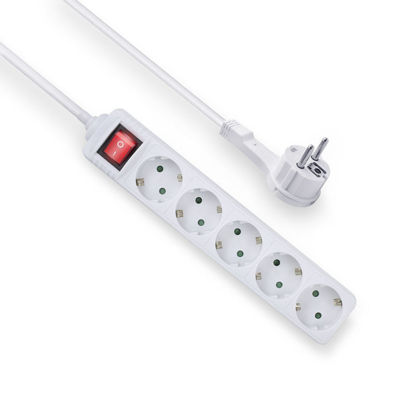 Električni razdelilec ACT AC2455 s stikalom 5DIN 1,5m bel