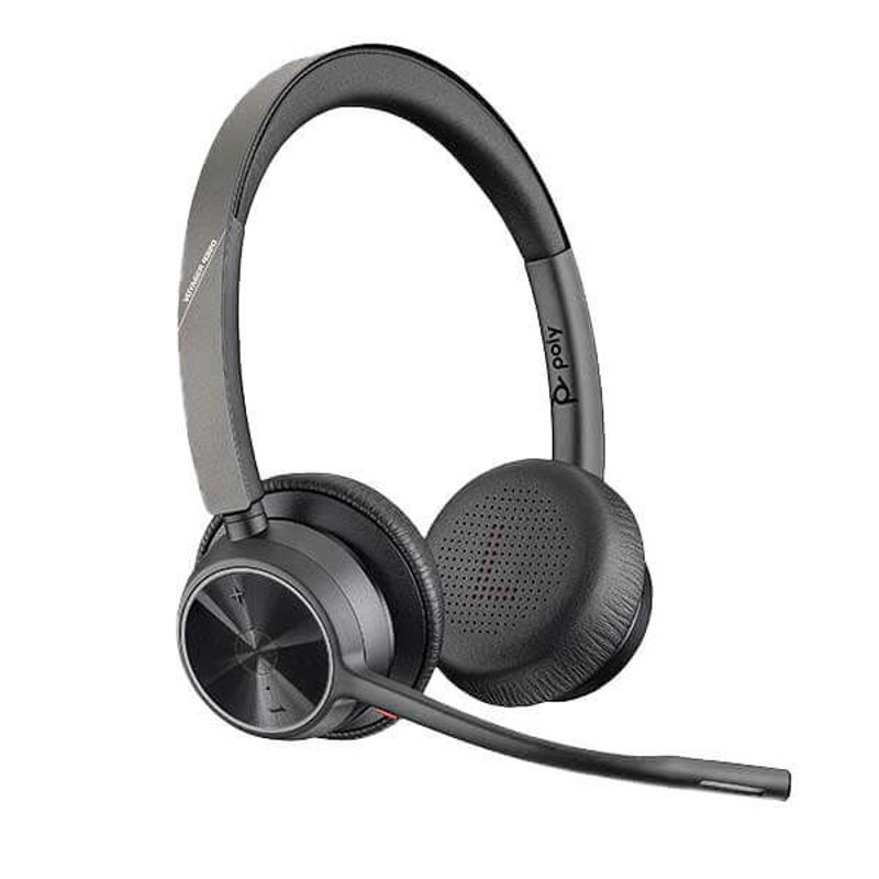 Slika - Bluetooth slušalka Poly Plantronics Voyager 4320 UC USB-A BT700 črna 76U49AA / 218475-01 s polnilno postajo