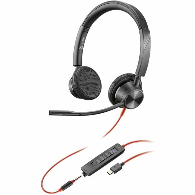 Slika - Poly Blackwire 3325 Stereo Microsoft Teams USB-C slušalke + 3,5 mm vtič + USB-C/A adapter 8X222AA, 214017-101