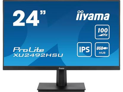 iiyama ProLite monitor XU2492HSU-B6 24" IPS, Full HD, črn, Ultra Slim Bezel, HDMI, Display Port, USB Hub s 100Hz osveževanjem
