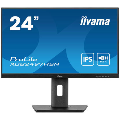 Monitor iiyama ProLite XUB2497HSN-B1 24" IPS, Full HD, Ultra Slim Bezel, HDMI, Display Port, USB-C dok, Nastavljiva višina