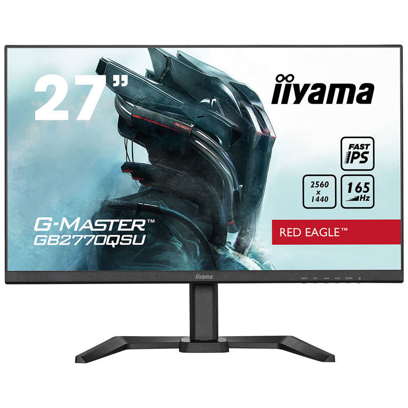 Slika - iiyama G-Master Red Eagle gaming monitor GB2770QSU-B5 27" Črna, WQHD ločljivost 2560x1440, IPS, 165Hz, 0,5 ms, FreeSync, HDMI, Display Port, USB Hub