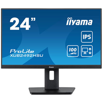 iiyama ProLite monitor XUB2492HSU-B6 24" IPS, Full HD, črn, ultra tanek okvir, HDMI, Display Port, USB Hub, nastavljiva višina, 100Hz