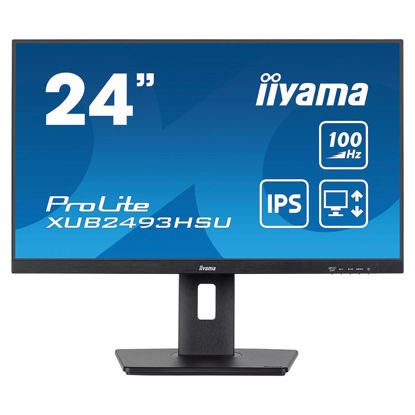 iiyama ProLite monitor XUB2493HSU-B6 24", IPS, 100 Hz, nastavljiv po višini, črn, ultra tanek okvir, HDMI, DisplayPort, reduktor modre svetlobe, brez utripanja