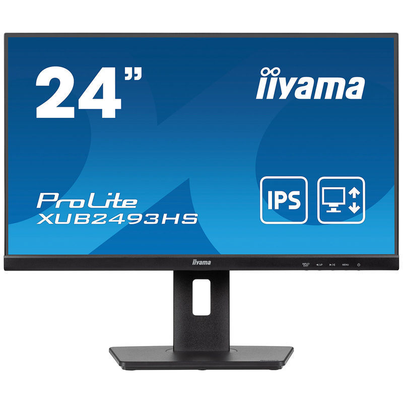 Slika - iiyama ProLite monitor XUB2493HSU-B6 24", IPS, 100 Hz, nastavljiv po višini, črn, ultra tanek okvir, HDMI, DisplayPort, reduktor modre svetlobe, brez utripanja
