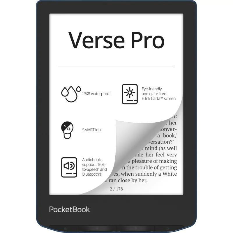Slika - PocketBook Verse Pro Azure PB634  6" 16GB IPX8 E-bralnik (PB634-A-WW)