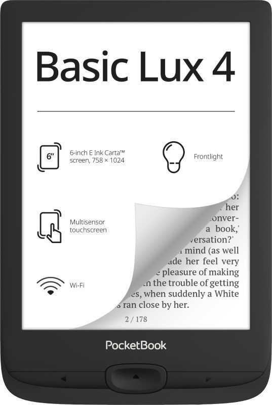 Slika - PocketBook Basic Lux 4 PB618 6" 8GB / microSD e-bralnik (PB618-P-WW)