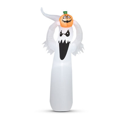 Velika zunanja napihljiva Halloween dekoracija duh z bučo Family 58067G, 180 cm, IP44, 6 LED