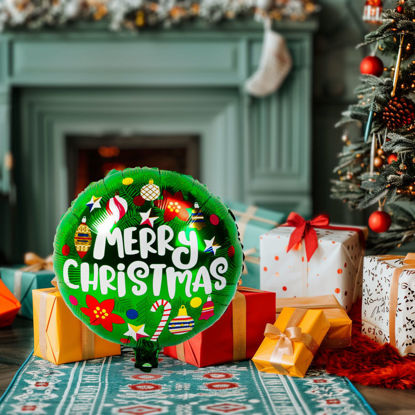 3D Božični balon - alu folija - Merry Christmas - 45 cm