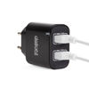 Slika - Delight 55045-2BK 2USB Black, hišni polnilec