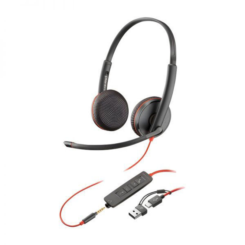 Slika - Poly Plantronics Blackwire 3225 USB-C 8X229A6 (209751-201) črne slušalke