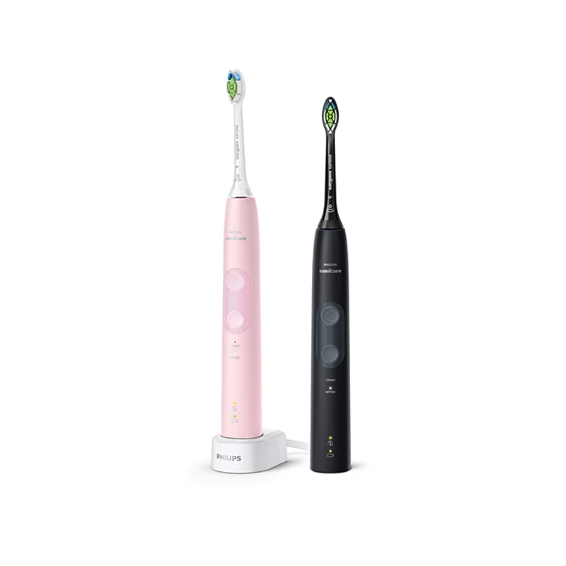 Slika - Philips Sonicare ProtectiveClean 4500 2 sonični električni zobni ščetki (HX6830/35) črna/ roza