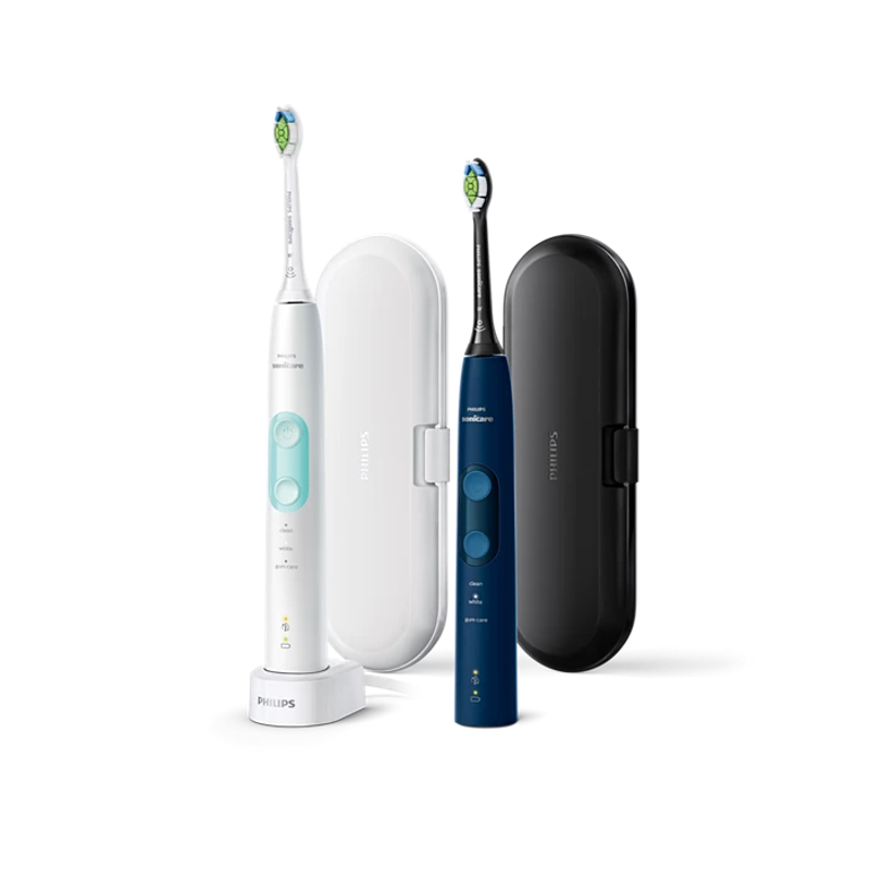 Slika - Philips Sonicare ProtectiveClean 5100 sonični električni zobni ščetki z dodatki 2 kos (HX6851/34) bela/modra