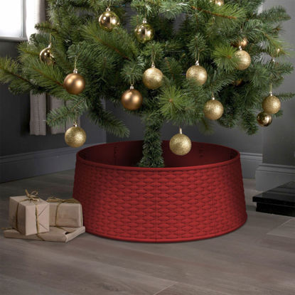 Pokrov za stojalo božičnega drevesa - rdeč, plastičen - 65 x 23 cm