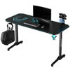 Slika - ULTRADESK Gaming miza FRAG - BLUE V3, 140x60 cm, 76 cm, z XXL podlogo za miško, 4x USB, z ultradesk BEAM, držalo za pijačo in slušalke