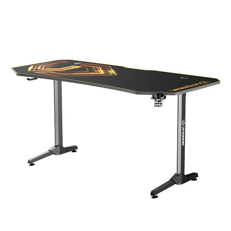 Slika - ULTRADESK Gaming miza FRAG XXL GOLD, 160 x 75 cm, 75 cm, držalo za pijačo in slušalke, 4x USB, stojalo BEAM, s polno površino XXL pa za miško